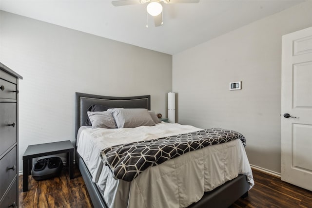 202 Freedom Trl, Forney, TX 75126 - bedroom with wood finished floors, ceiling fan, and baseboards