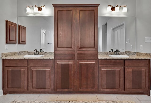 17015 Salado Dr, Woodway, TX 76712 - full bathroom with vanity and tile patterned floors