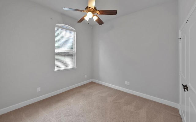 17015 Salado Dr, Woodway, TX 76712 - unfurnished room featuring light colored carpet, baseboards, and ceiling fan