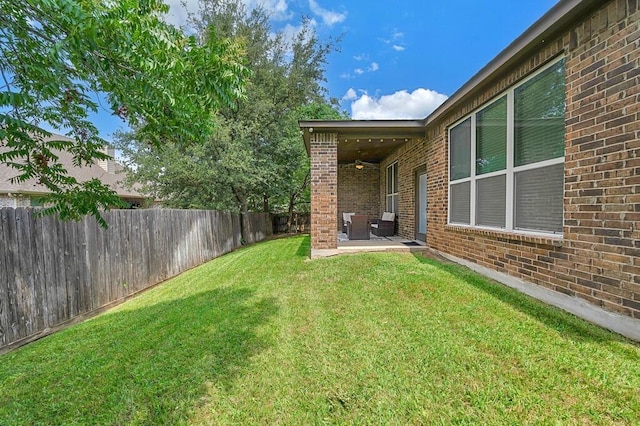 17015 Salado Dr, Woodway, TX 76712 - view of yard with a patio and ceiling fan