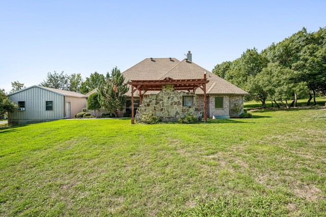109 Rio Bravo Ct, Weatherford, TX 76088 - view of green lawn with a pergola