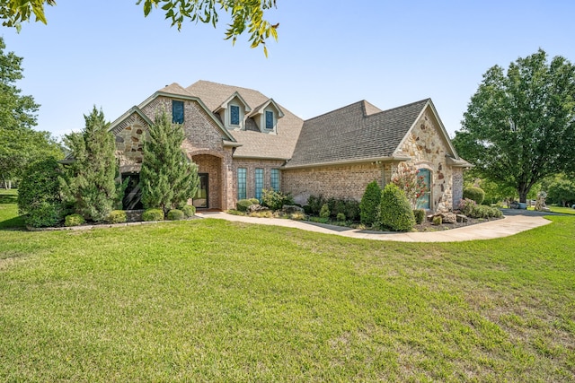 109 Rio Bravo Ct, Weatherford, TX 76088 - view of front of house featuring a front yard, brick siding, and stone siding