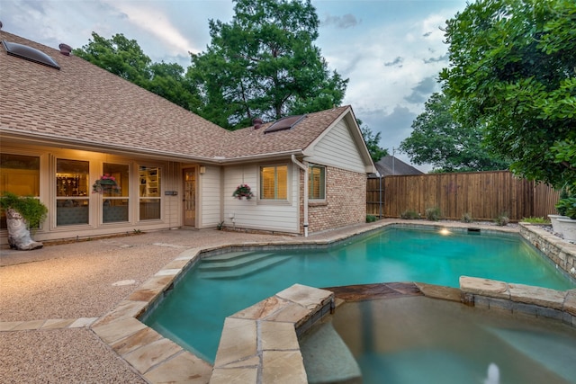 3824 Wyeth Dr, Plano, TX 75023 - view of pool with a fenced backyard, a patio, and a pool with connected hot tub