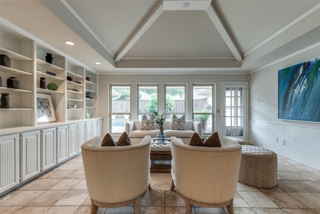 3824 Wyeth Dr, Plano, TX 75023 - living room featuring ornamental molding and recessed lighting
