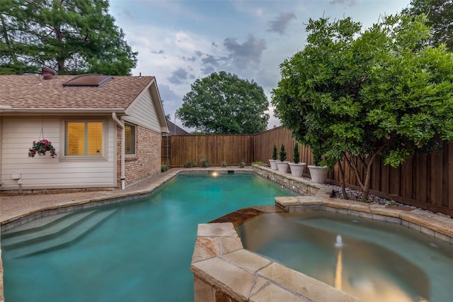 3824 Wyeth Dr, Plano, TX 75023 - view of pool featuring a fenced backyard and a pool with connected hot tub