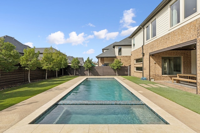 3967 Sanders Dr, Celina, TX 75009 - view of swimming pool with a fenced backyard, a pool with connected hot tub, and a patio