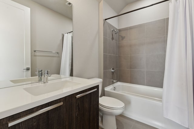 3967 Sanders Dr, Celina, TX 75009 - bathroom featuring vanity, toilet, shower / bath combo, and tile patterned floors