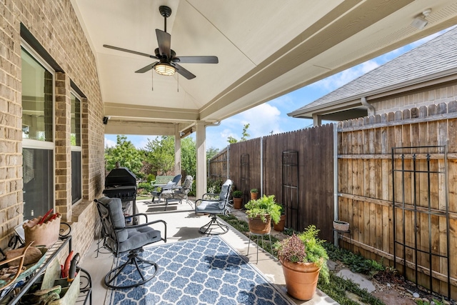 821 Mildren Ln, Fate, TX 75087 - view of patio / terrace featuring a ceiling fan
