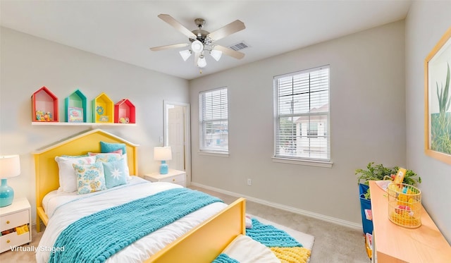 6407 Capulet Pl, Dallas, TX 75252 - carpeted bedroom featuring baseboards and a ceiling fan