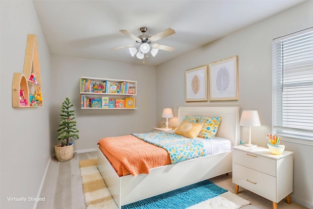 6407 Capulet Pl, Dallas, TX 75252 - bedroom with carpet flooring, multiple windows, and a ceiling fan