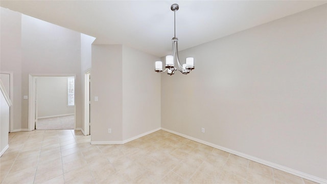 6407 Capulet Pl, Dallas, TX 75252 - unfurnished room with a chandelier and baseboards
