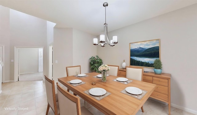 6407 Capulet Pl, Dallas, TX 75252 - dining area featuring a chandelier and baseboards