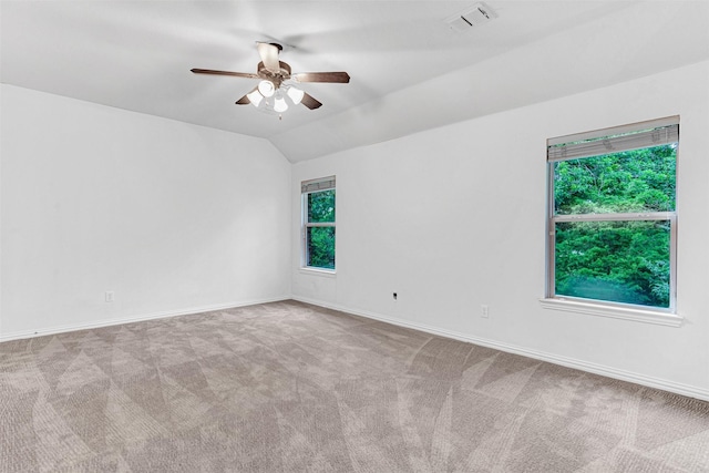 1600 Templegate Dr, Mckinney, TX 75072 - carpeted empty room featuring ceiling fan, baseboards, and vaulted ceiling