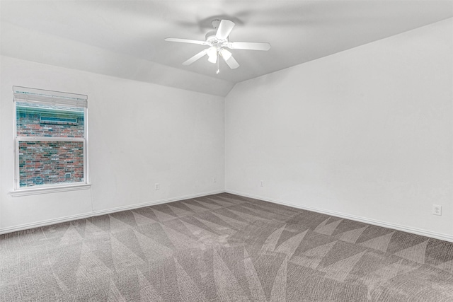 1600 Templegate Dr, Mckinney, TX 75072 - unfurnished room featuring carpet floors, a ceiling fan, baseboards, and vaulted ceiling