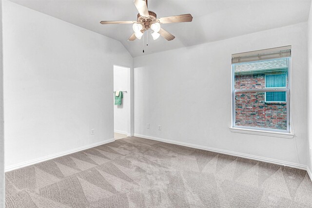 1600 Templegate Dr, Mckinney, TX 75072 - spare room with carpet, ceiling fan, baseboards, and lofted ceiling