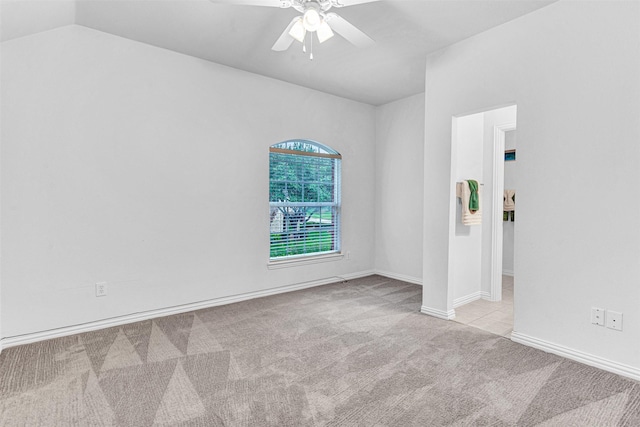 1600 Templegate Dr, Mckinney, TX 75072 - empty room with carpet floors, a ceiling fan, lofted ceiling, and baseboards