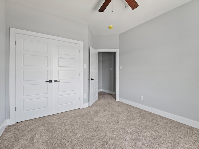 6223 Post Oak Ter, Fort Worth, TX 76112 - unfurnished bedroom featuring light carpet, baseboards, a closet, and a ceiling fan