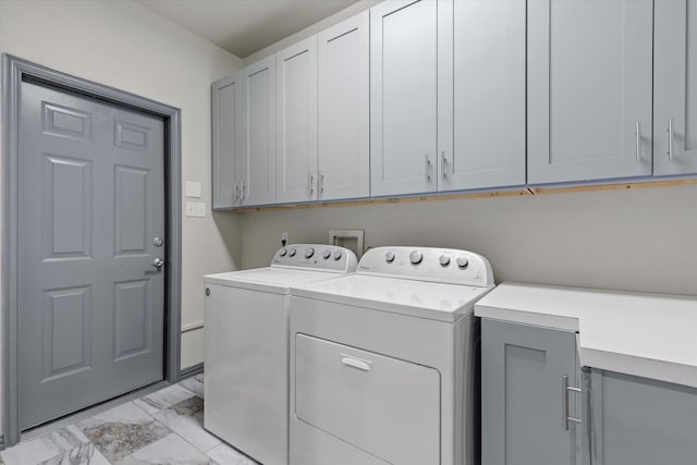 755 Richmond Ln, Keller, TX 76248 - laundry room featuring cabinet space, separate washer and dryer, and light marble finish floors