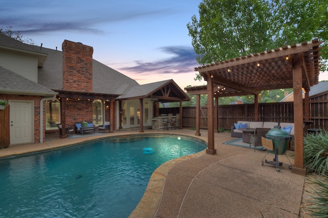 755 Richmond Ln, Keller, TX 76248 - view of pool featuring a pergola, fence, an outdoor hangout area, and a patio