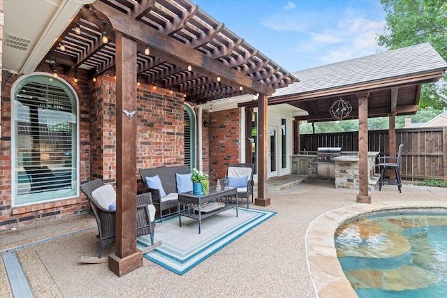 755 Richmond Ln, Keller, TX 76248 - view of patio / terrace with area for grilling, fence, and a pergola
