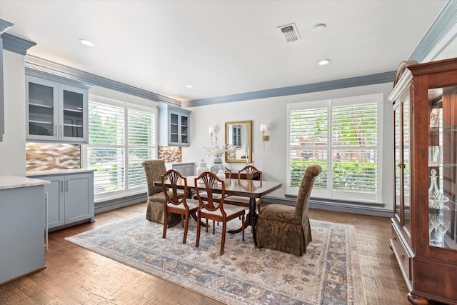 755 Richmond Ln, Keller, TX 76248 - dining space featuring crown molding, wood finished floors, and recessed lighting