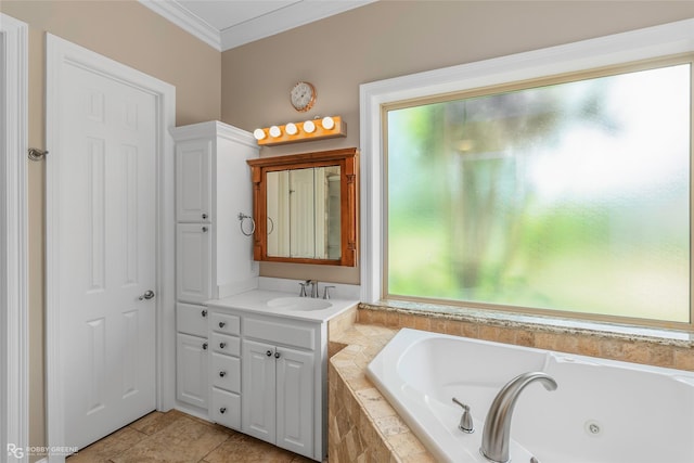 135 Oak Leaf Trl, Benton, LA 71006 - full bath featuring a tub with jets, ornamental molding, and vanity