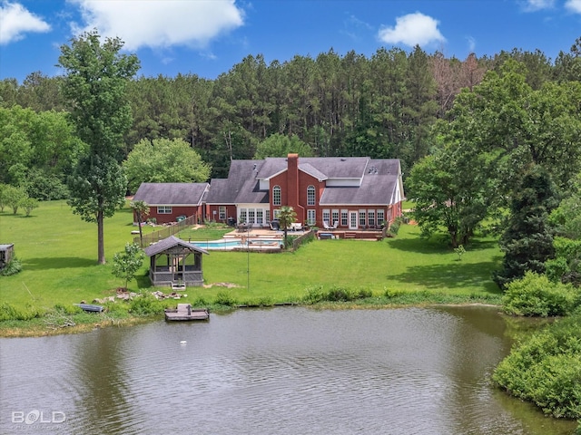 10198 Castanedo Ct, Keithville, LA 71047 - view from above of property with a nearby body of water and a heavily wooded area