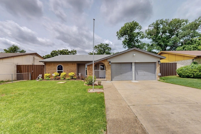 6912 Griggs St, Forest Hill, TX 76140 - ranch-style home with brick siding, an attached garage, and driveway