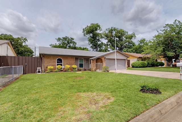 6912 Griggs St, Forest Hill, TX 76140 - ranch-style house with brick siding, an attached garage, and concrete driveway
