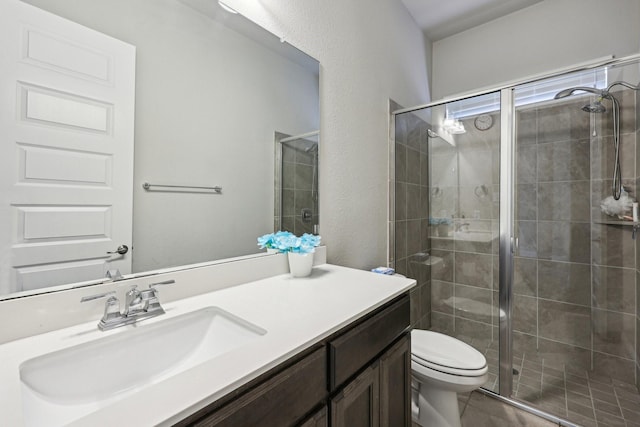 13736 Kevin Dr, Frisco, TX 75035 - full bathroom with vanity, a stall shower, and toilet