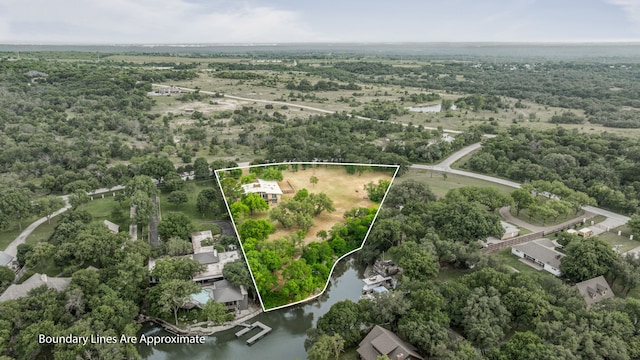 4208 Shore Front Dr, Fort Worth, TX 76135 - aerial view of property and surrounding area featuring a large body of water and property boundaries highlighted