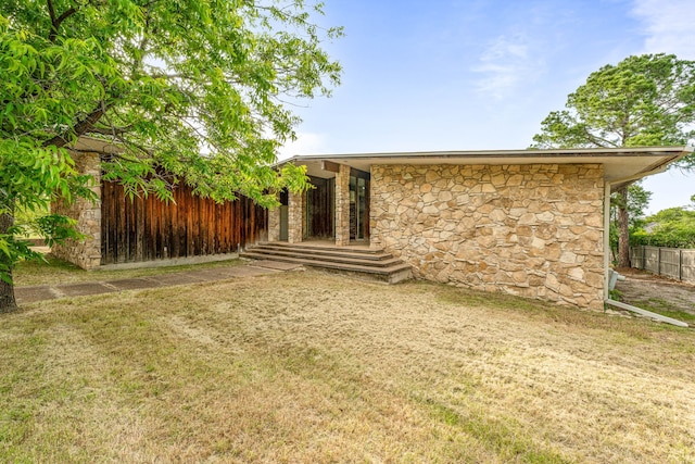 4208 Shore Front Dr, Fort Worth, TX 76135 - rear view of house featuring stone siding