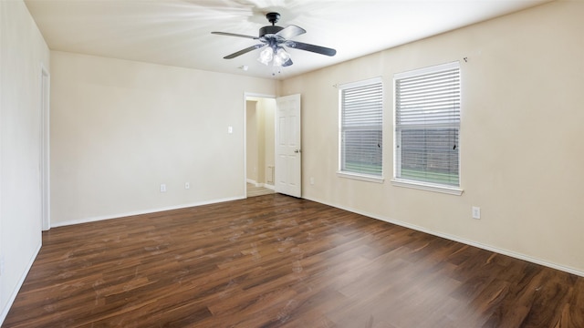 1508 Mockingbird Dr, Aubrey, TX 76227 - unfurnished room featuring wood finished floors, a ceiling fan, and baseboards