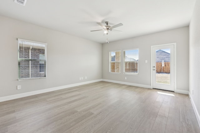 510 Willet Dr, Mckinney, TX 75069 - unfurnished room with light wood-type flooring, a ceiling fan, and baseboards