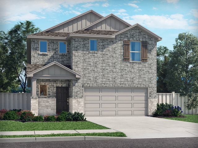 516 Willet Dr, Mckinney, TX 75069 - view of front of property featuring fence, board and batten siding, a garage, and concrete driveway