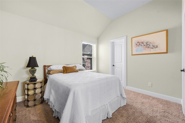 215 Dominion Dr, Wylie, TX 75098 - bedroom featuring carpet, vaulted ceiling, and baseboards