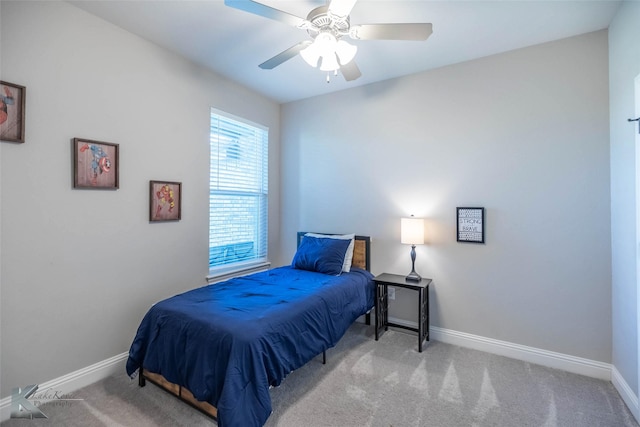 6709 Tradition Dr, Abilene, TX 79606 - bedroom with baseboards, carpet flooring, and ceiling fan