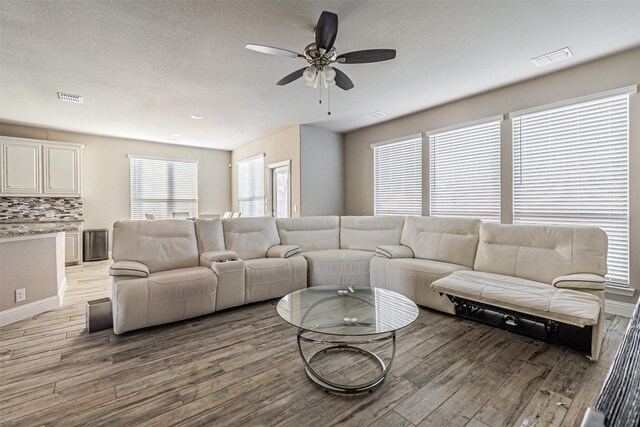 3001 Spring Ct, Midlothian, TX 76065 - living room featuring light wood-type flooring and a ceiling fan