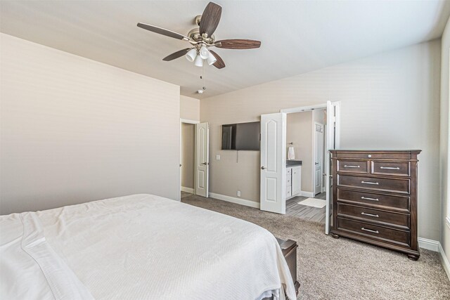 3001 Spring Ct, Midlothian, TX 76065 - bedroom featuring carpet, baseboards, ensuite bath, and ceiling fan