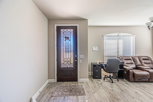 3001 Spring Ct, Midlothian, TX 76065 - entryway featuring light wood-style flooring and baseboards