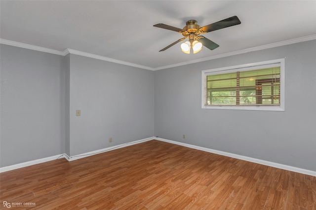 704 Taylor Bend St, Haughton, LA 71037 - spare room with light wood-style flooring, crown molding, baseboards, and a ceiling fan