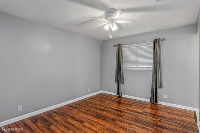 704 Taylor Bend St, Haughton, LA 71037 - empty room featuring ceiling fan, wood finished floors, and baseboards