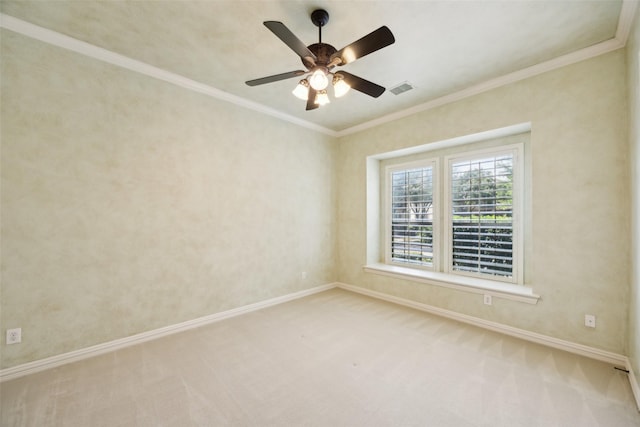1270 Timber Ln, Frisco, TX 75036 - unfurnished room featuring carpet flooring, a ceiling fan, baseboards, and ornamental molding