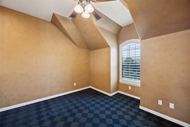 1270 Timber Ln, Frisco, TX 75036 - additional living space featuring dark colored carpet, ceiling fan, and baseboards