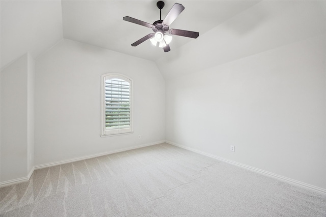 1270 Timber Ln, Frisco, TX 75036 - bonus room featuring vaulted ceiling, a ceiling fan, carpet, and baseboards