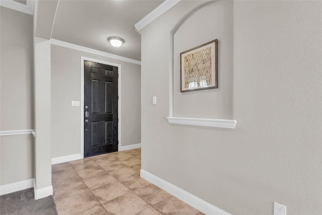 405 Calvert Dr, Midlothian, TX 76065 - foyer entrance featuring ornamental molding and baseboards