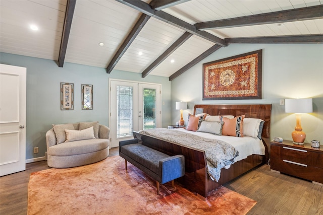 4549 Walnut Hill Ln, Dallas, TX 75229 - bedroom with wood finished floors, access to outside, wooden ceiling, recessed lighting, and baseboards