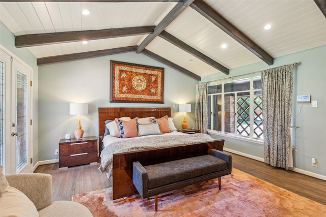 4549 Walnut Hill Ln, Dallas, TX 75229 - bedroom featuring wood finished floors, baseboards, wood ceiling, and recessed lighting
