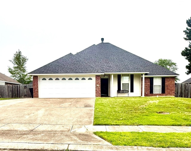 5714 Ferrell Dr, Shreveport, LA 71129 - view of front of house with an attached garage, concrete driveway, a shingled roof, and brick siding