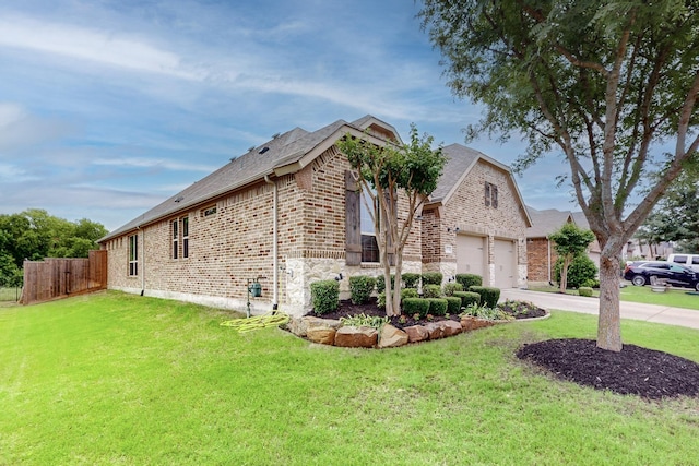 3716 Alder Dr, Mckinney, TX 75071 - view of side of property featuring brick siding, concrete driveway, a shingled roof, and stone siding